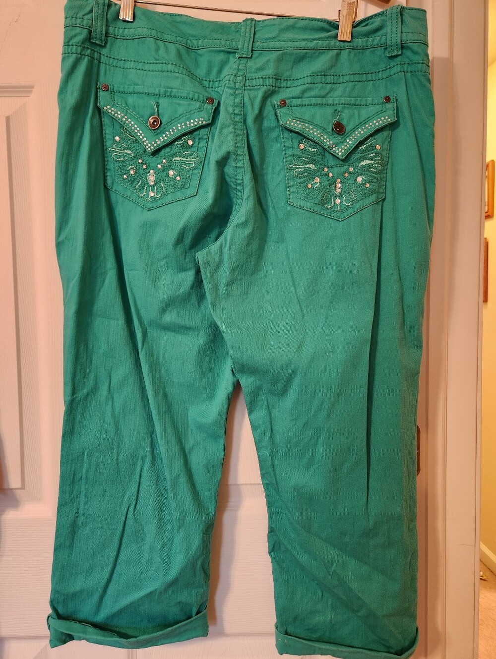 Nine West Teal Capri Jeans, sz 14